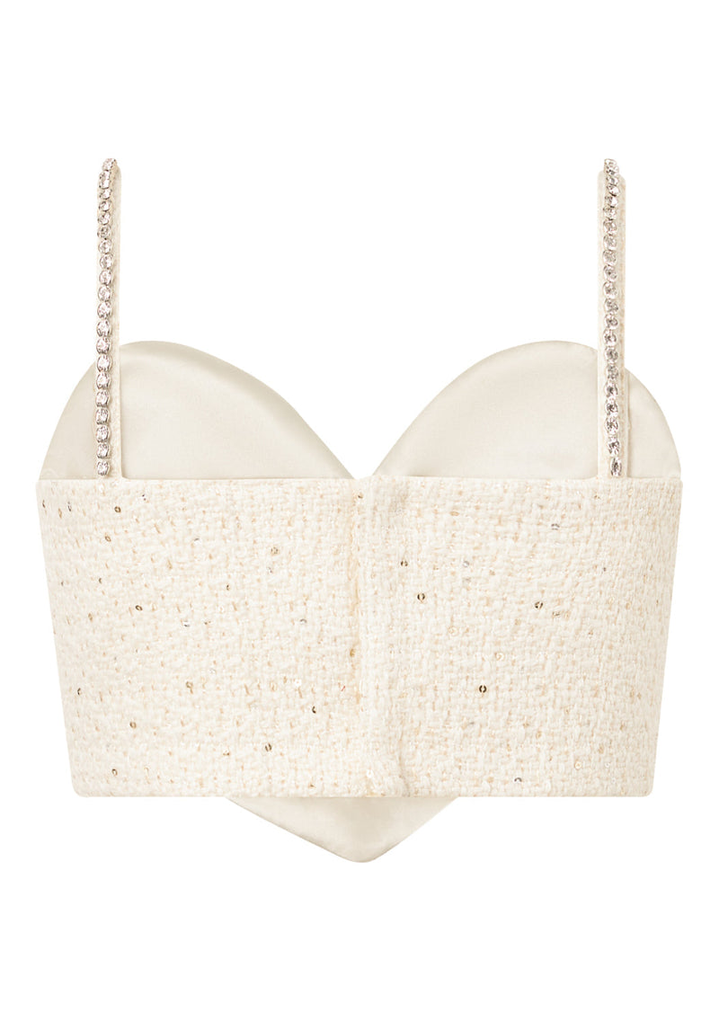 Odelia Heart-Shaped Tweed Top