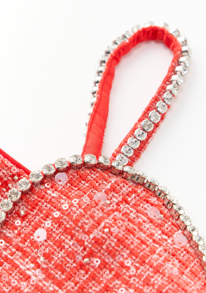 Odelia Heart-Shaped Tweed Top