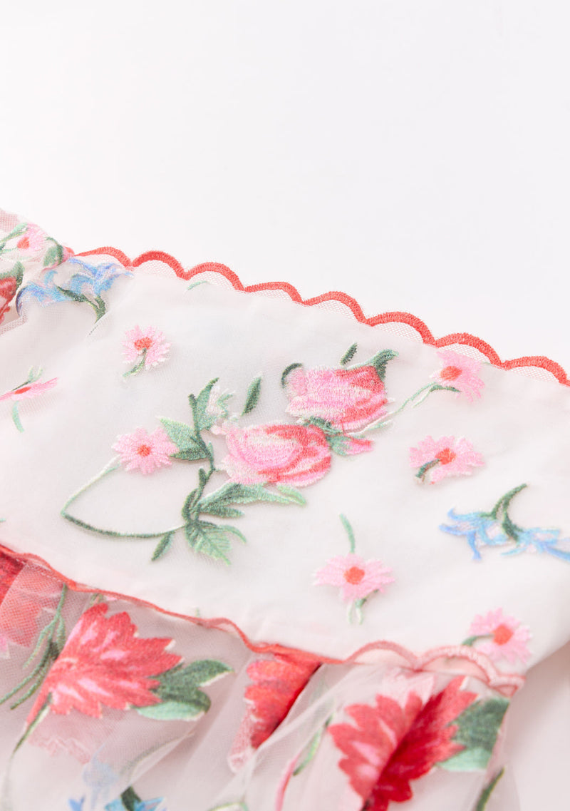 Lillia Embroidered Mini Dress