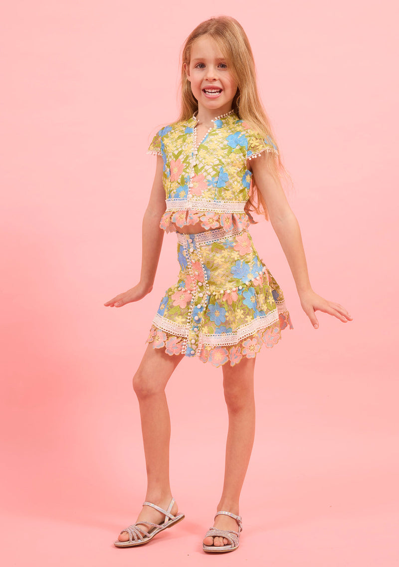 Ellison Embroidered Mini Skirt