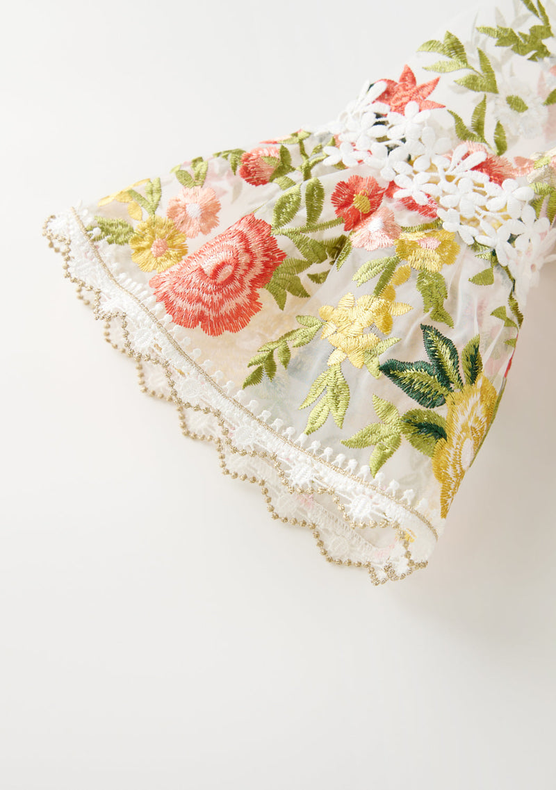 Allure Embroidered Sleeve Mini Dress