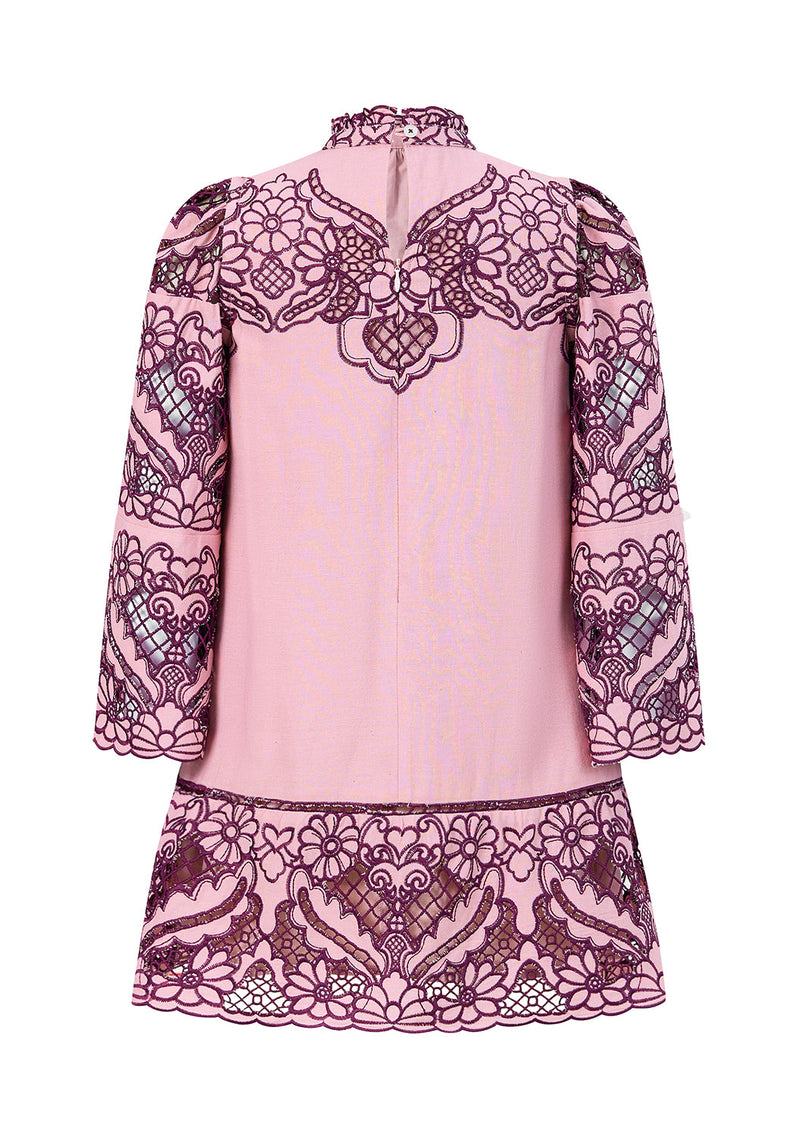 Annie Embroidered Sleeve Mini Dress