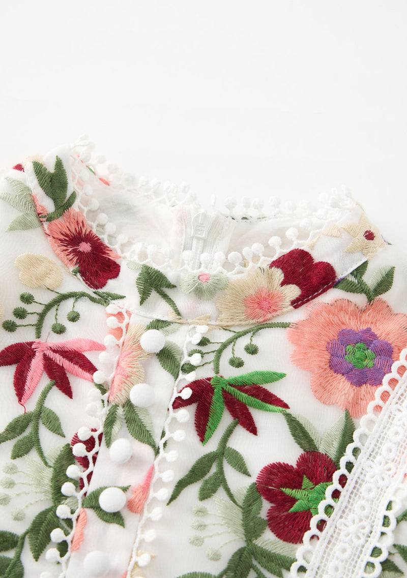 Anya Embroidered Mini Dress