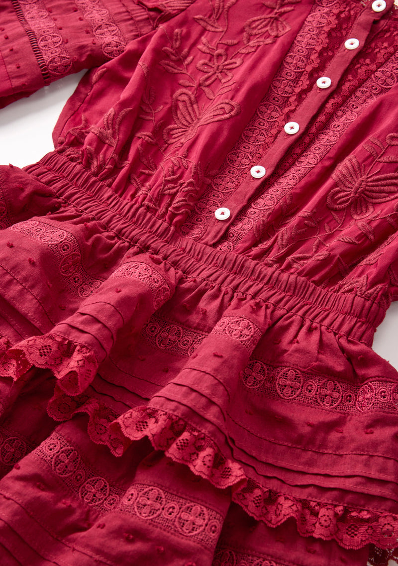 Betty Embroidered Sleeve Mini Dress