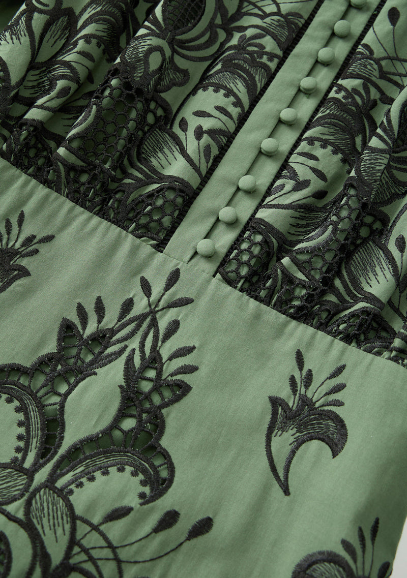 Charm Embroidered Mini Dress