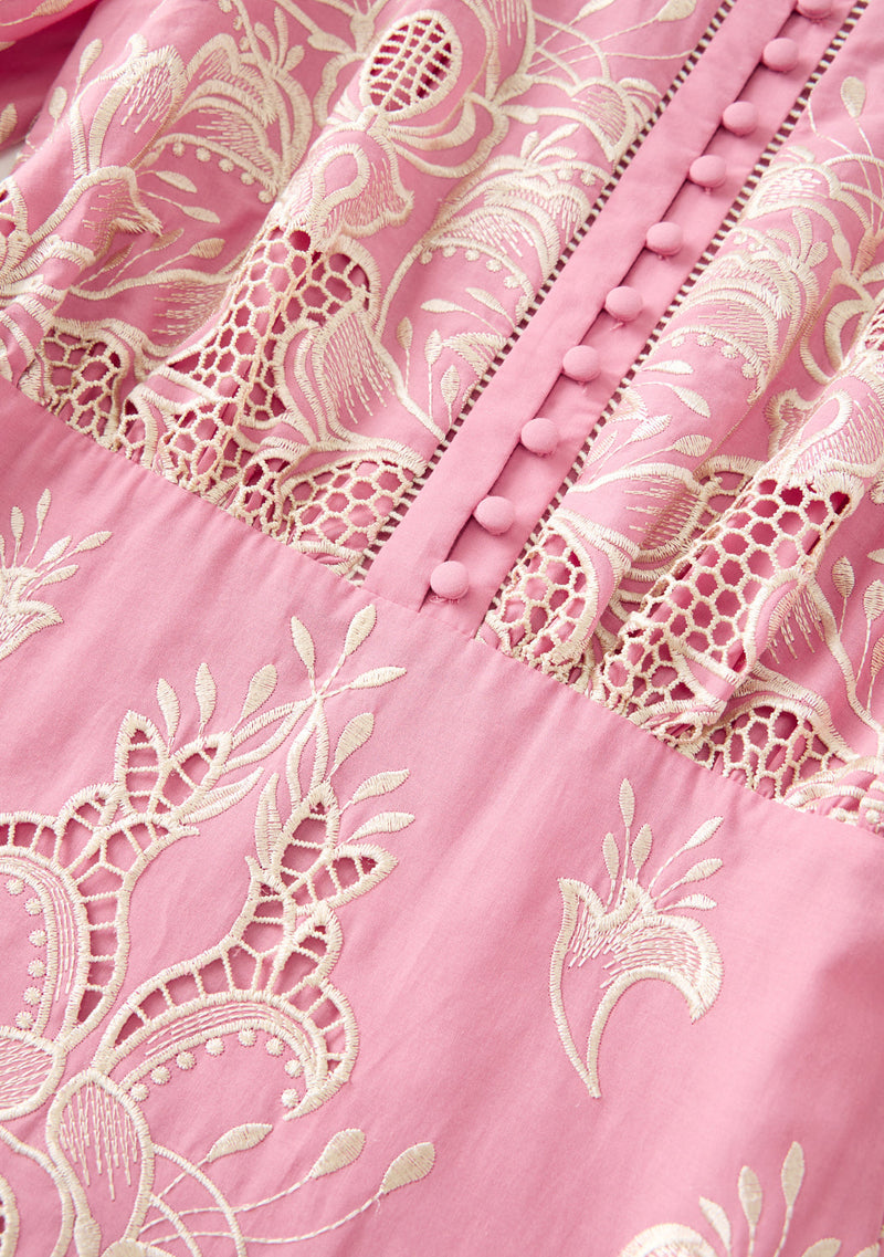 Charm Embroidered Mini Dress