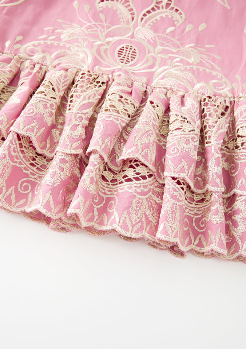 Charm Embroidered Mini Dress