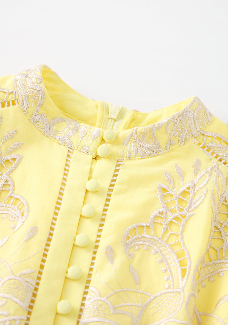 Charm Embroidered Mini Dress