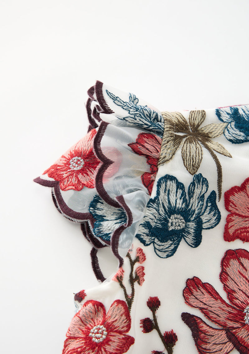 Elana Embroidered Mini Dress