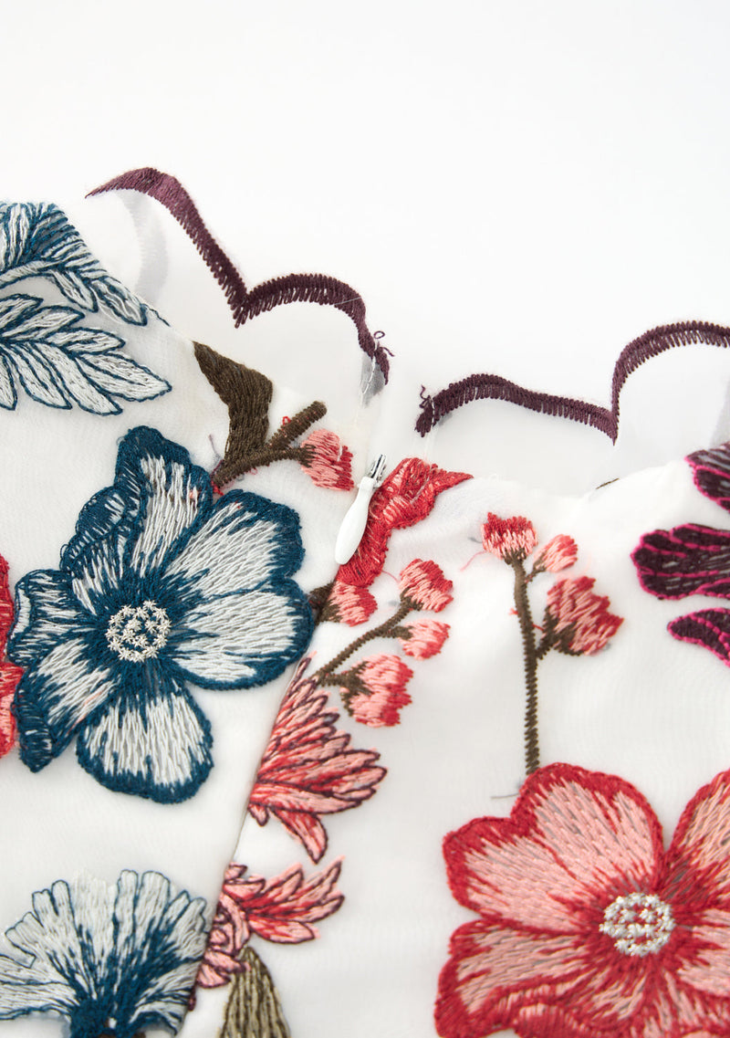 Elana Embroidered Mini Dress