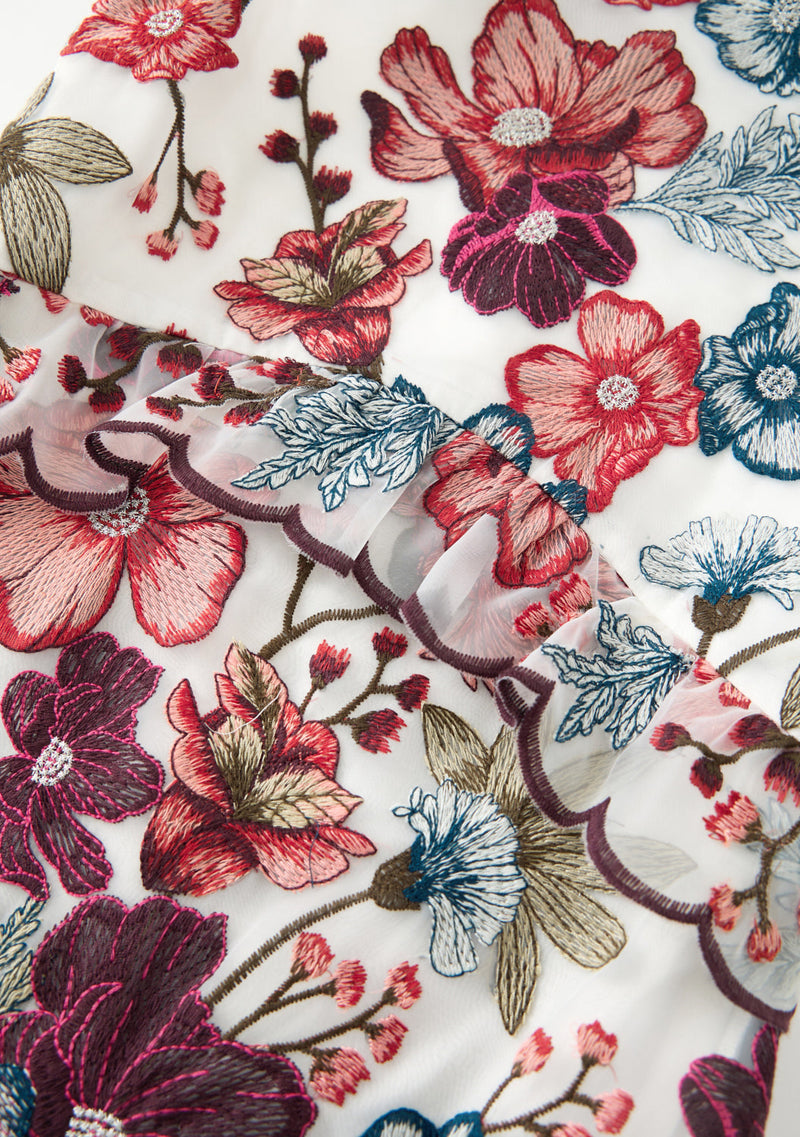 Elana Embroidered Mini Dress