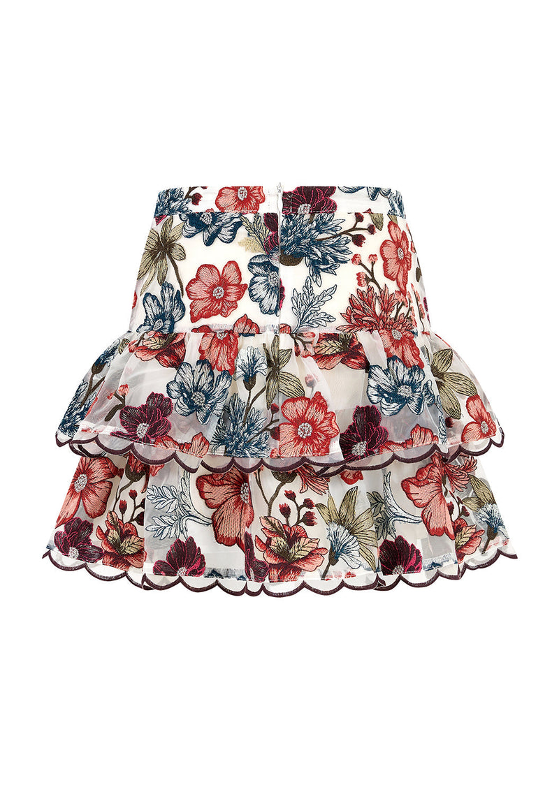 Elana Embroidered Mini Skirt