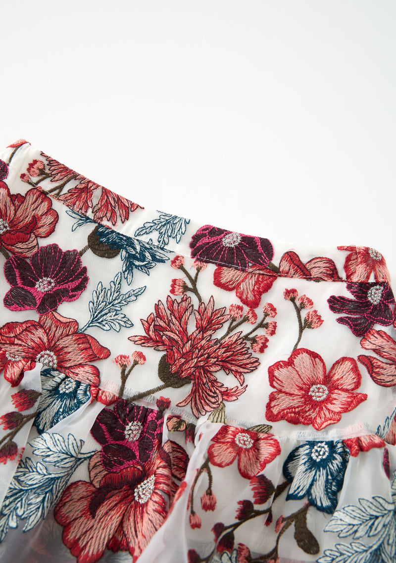 Elana Embroidered Mini Skirt