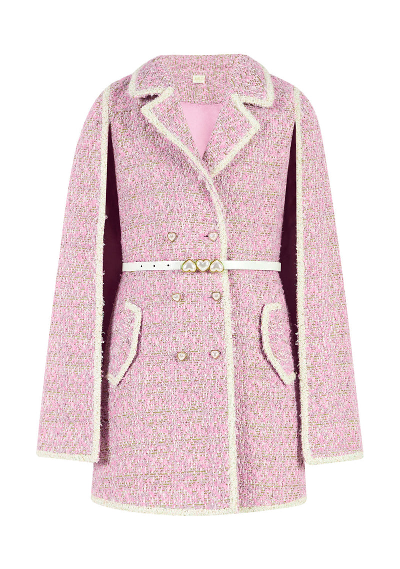 Glimmer Tweed Cape Dress