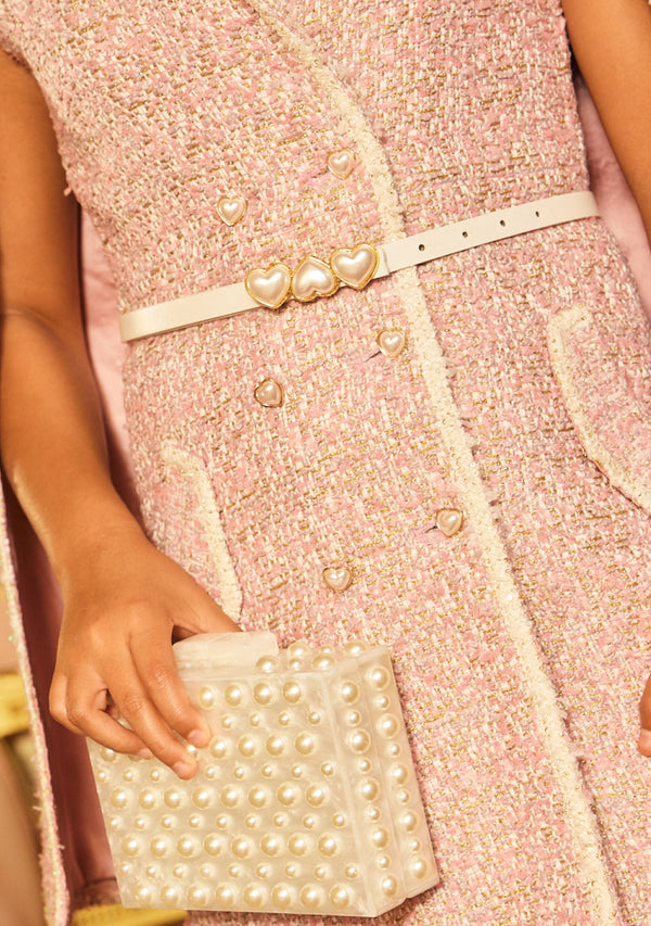 Glimmer Tweed Cape Dress