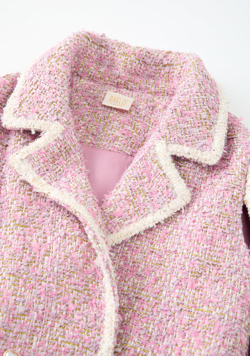 Glimmer Tweed Cape Dress