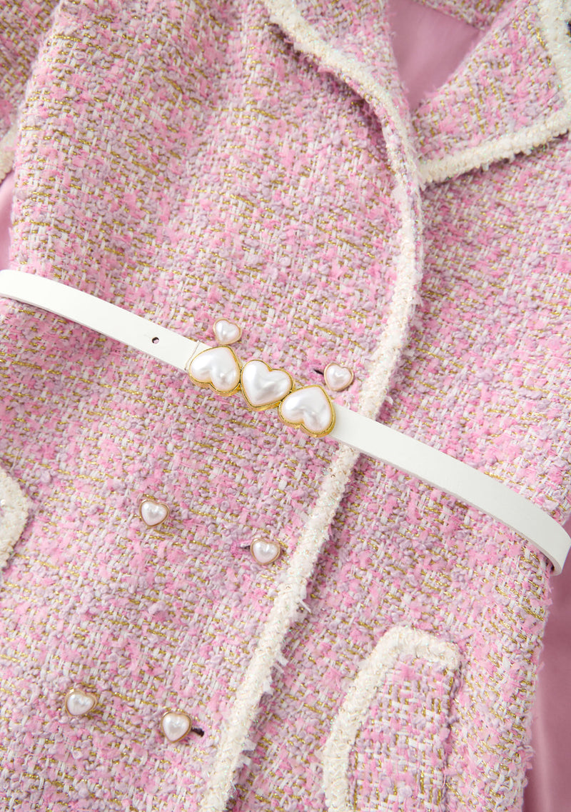 Glimmer Tweed Cape Dress