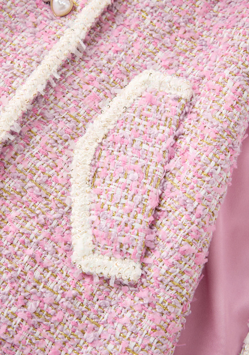 Glimmer Tweed Cape Dress