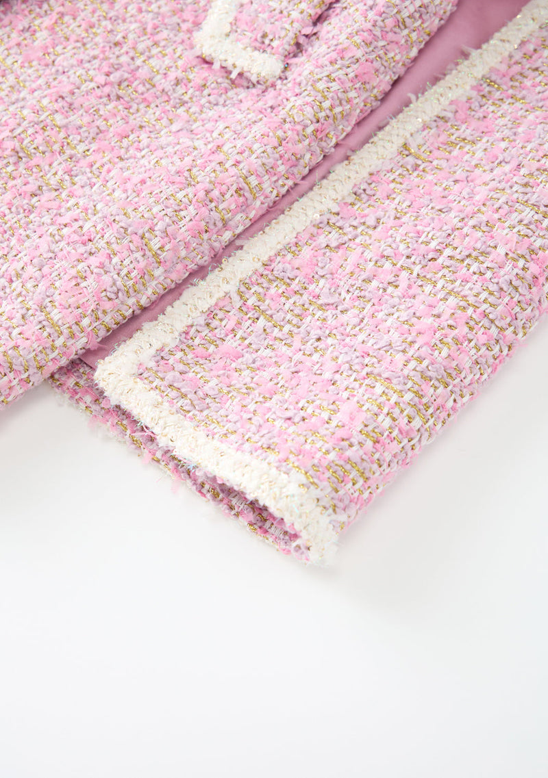 Glimmer Tweed Cape Dress