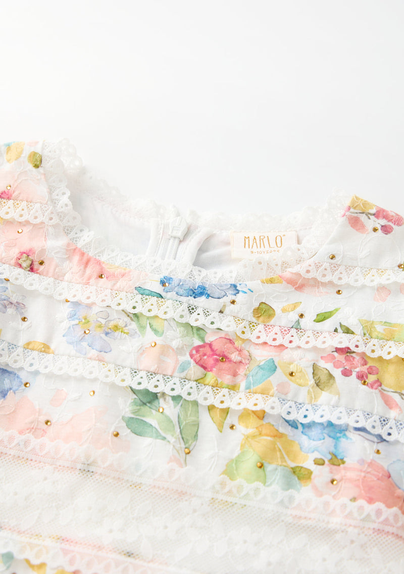 Lina Embroidered Mini Dress