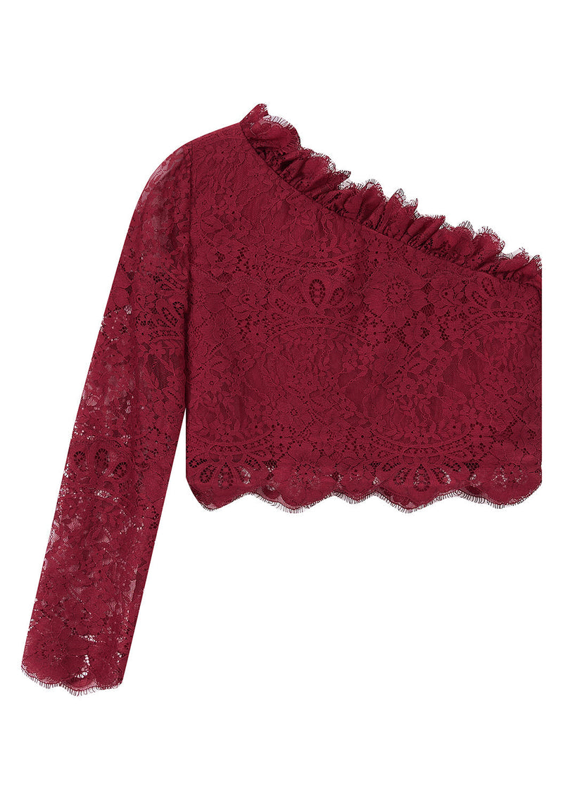 Madilynn Lace One Shoulder Top