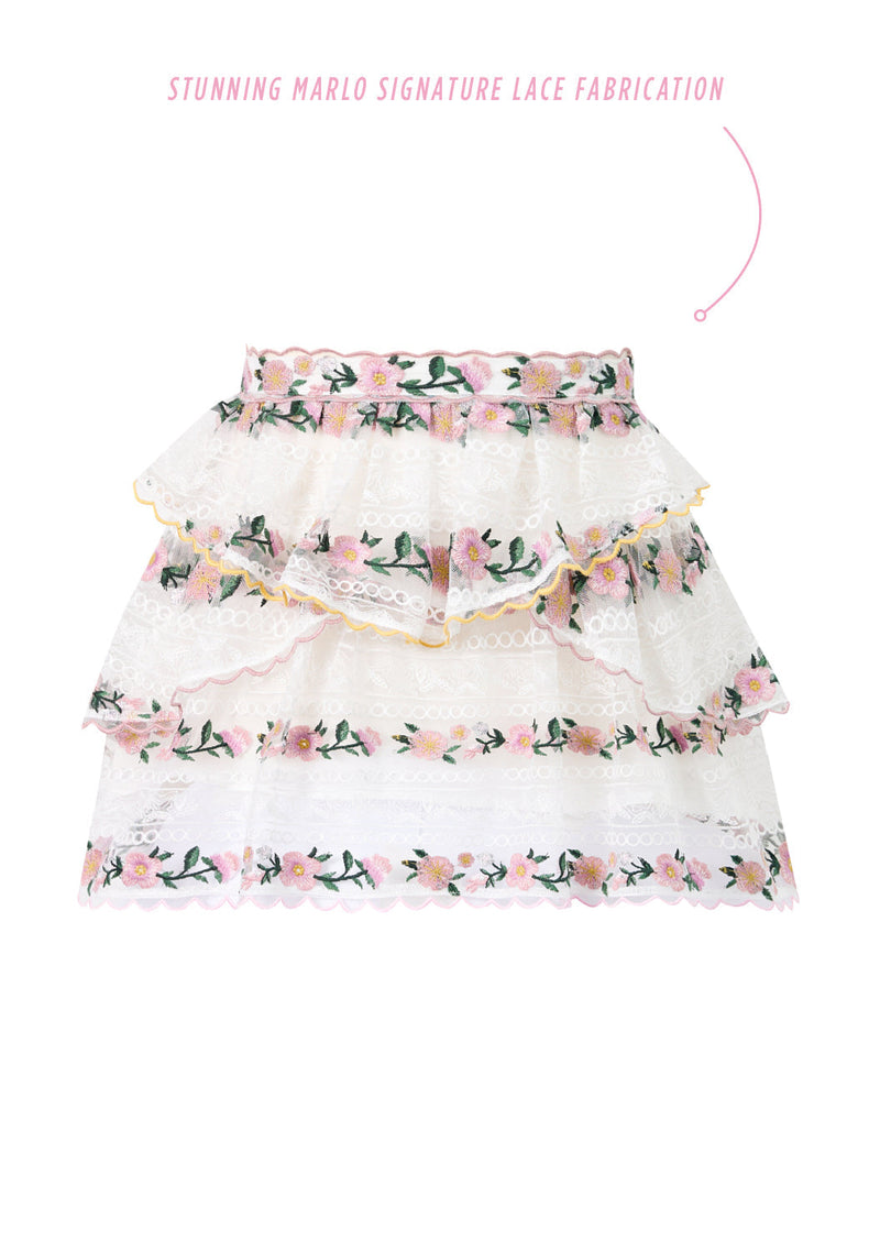 Victoria Embroidered Mini Skirt